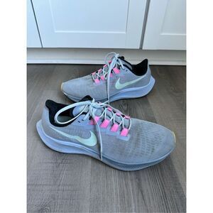 NIKE AIR ZOOM PEGASUS 37 GREY PINK RUNNING SNEAKERS CJ2099-401 WOMENS 11.5